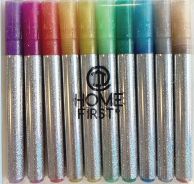10 marqueurs acrylique paillettes Home First : photo du produit rappelé le 04/12/2023