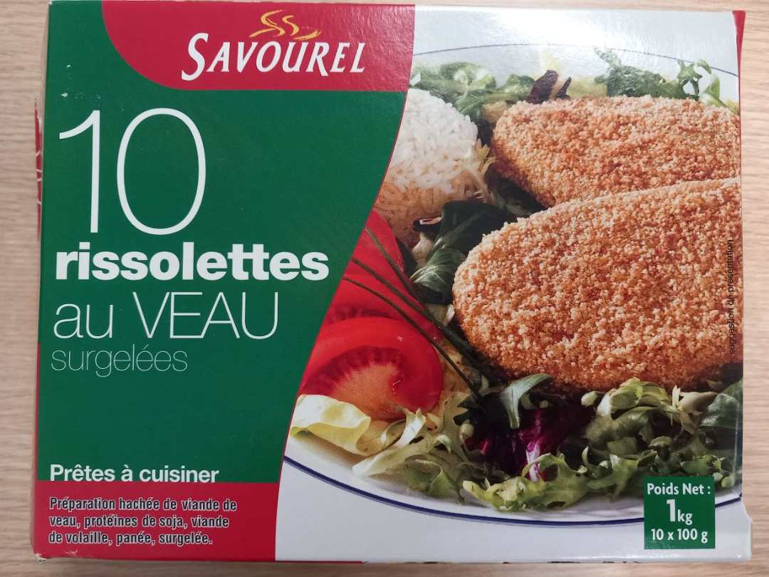 10 rissolettes au veau surgelées 100g (1kg) Savourel : photo du produit rappelé le 10/07/2026