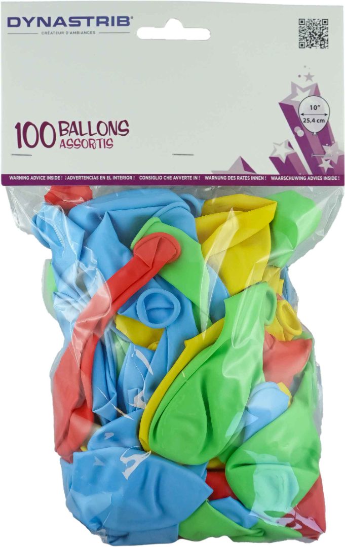 100 ballons assortis dynaparty : photo du produit rappelé le 20/08/2026