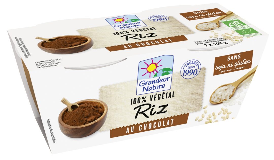 100% végétal riz chocolat bio 200g (2x100g) Grandeur Nature : photo du produit rappelé le 17/11/2021