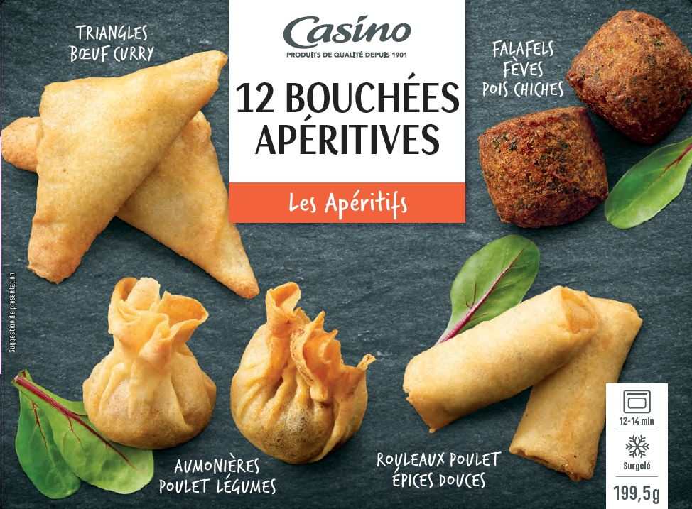 12 bouchées apéritives surgelées 199.5g Casino : photo du produit rappelé le 08/10/2021