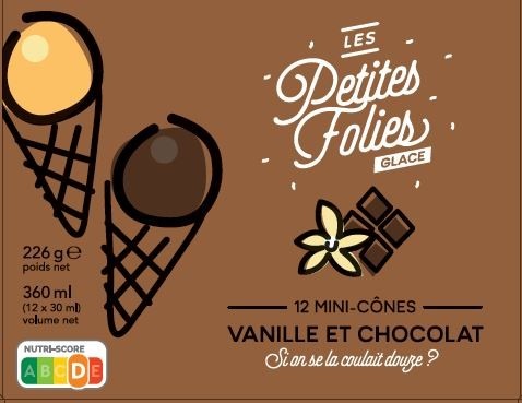 12 mini cones vanille et chocolat Toupargel : photo du produit rappelé le 04/08/2021