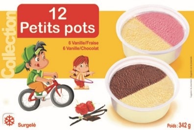 12 petits pots van/fraise + van/chocolat 720ml Collection : photo du produit rappelé le 04/08/2021