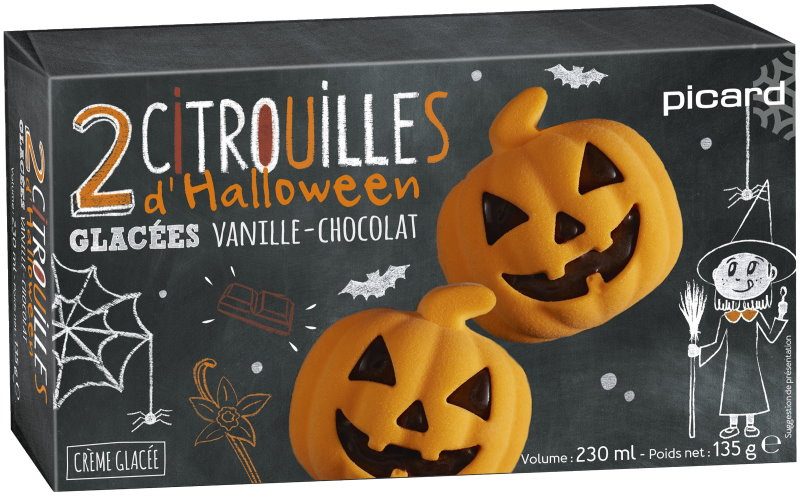2 citrouilles d'halloween glacées Picard : photo du produit rappelé le 28/07/2021