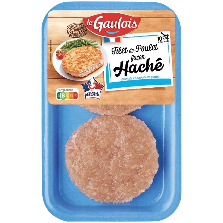 2 filets de poulet facon hache Le Gaulois : photo du produit rappelé le 18/09/2026