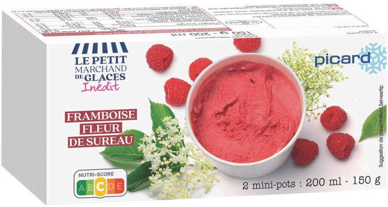 2 mini-pots framboise - fleur de sureau Picard : photo du produit rappelé le 28/07/2021