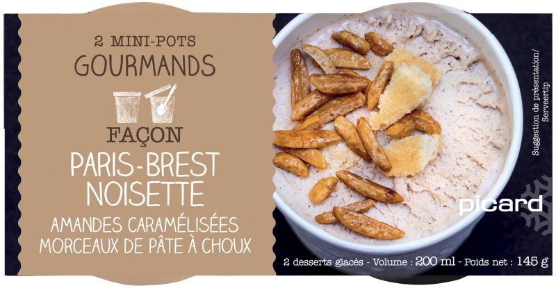2 mini, pots gourmands façon Paris, brest noisette Picard : photo du produit rappelé le 27/01/2022