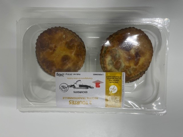 2 mini tourtes aux escargots Agis : photo du produit rappelé le 04/02/2022