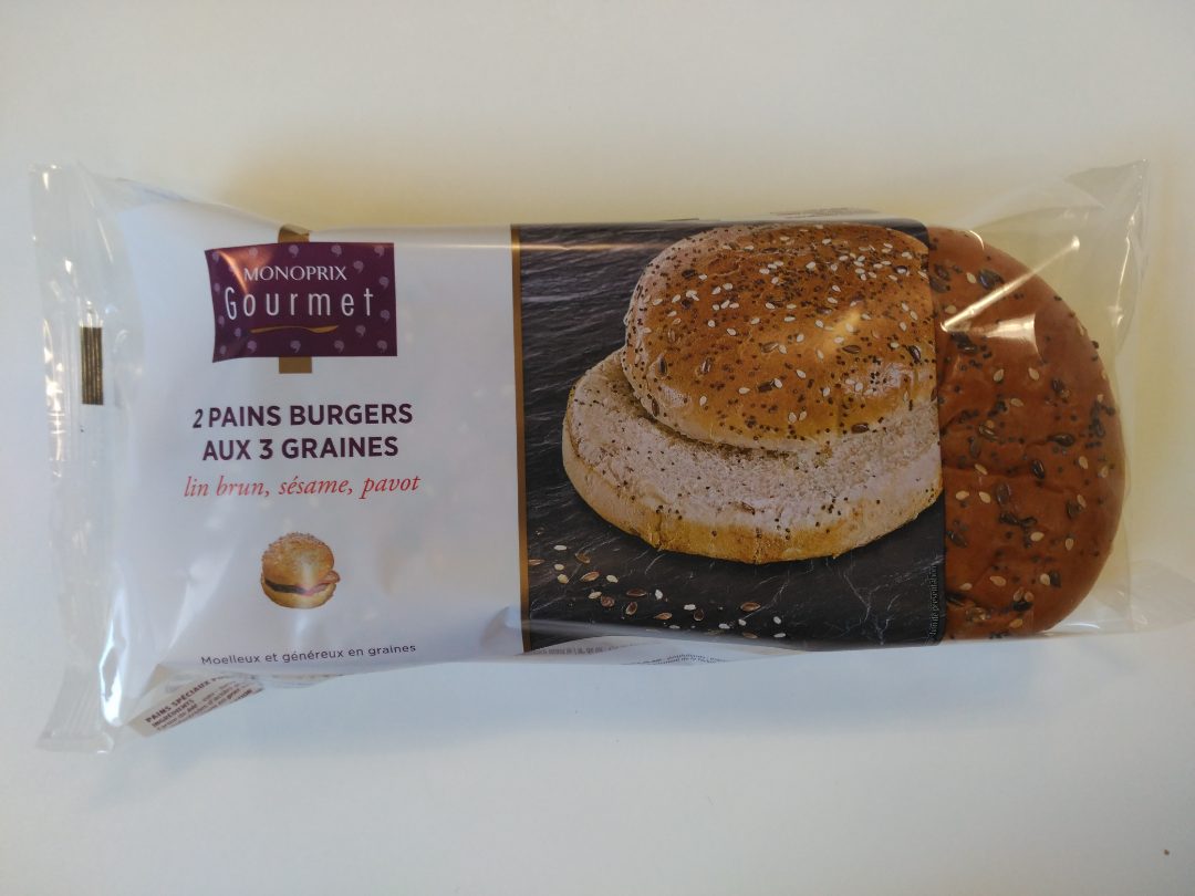 2 pains burgers aux 3 graines x2 150g Monoprix gourmet : photo du produit rappelé le 08/08/2024