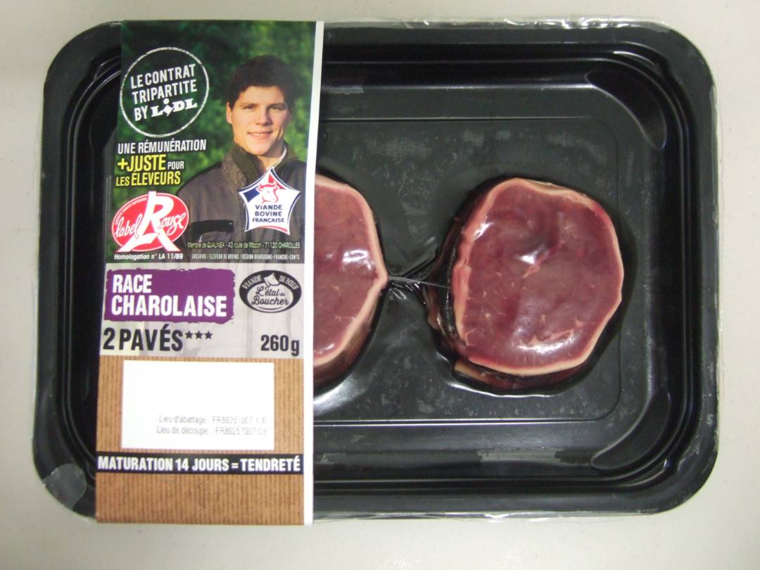 2 pavés *** charolais label rouge L'Etal du Boucher : photo du produit rappelé le 15/04/2021