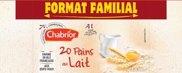 20 pains au lait format familial Chabrior : photo du produit rappelé le 27/07/2023