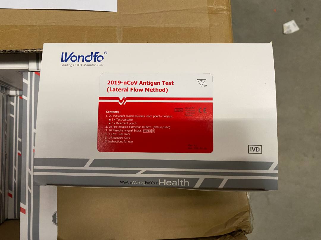 2019-ncov antigen test (lateral flow method) Wondfo : photo du produit rappelé le 21/01/2022