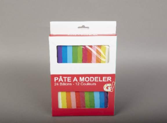256496 pâte a modeler 24 bâtons- 12 Flash 1 2 3 les Petits Génies Ou G : photo du produit rappelé le 17/02/2022