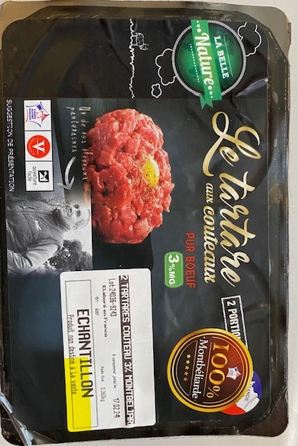 2x tartares couteau 3% montbeliard La Belle Nature : photo du produit rappelé le 14/02/2024