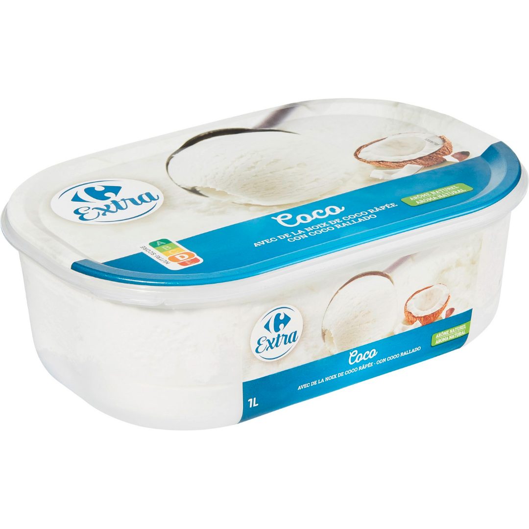 3 bacs de glace 1l Carrefour extra : photo du produit rappelé le 02/12/2021