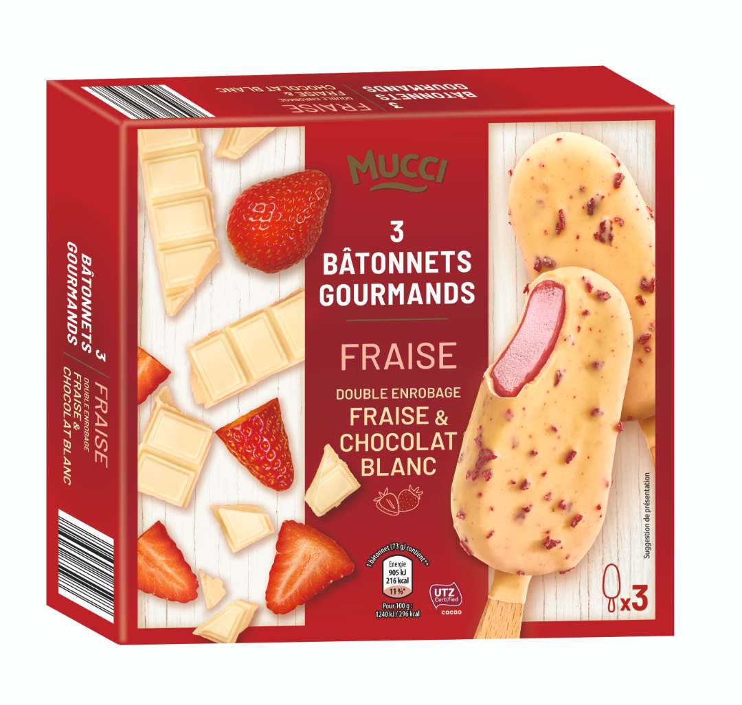 3 bâtonnets gourmands 219g - recettes citron, fraise et cacahuete Mucci : photo 2 sur 3 du produit rappelé le 07/12/2021