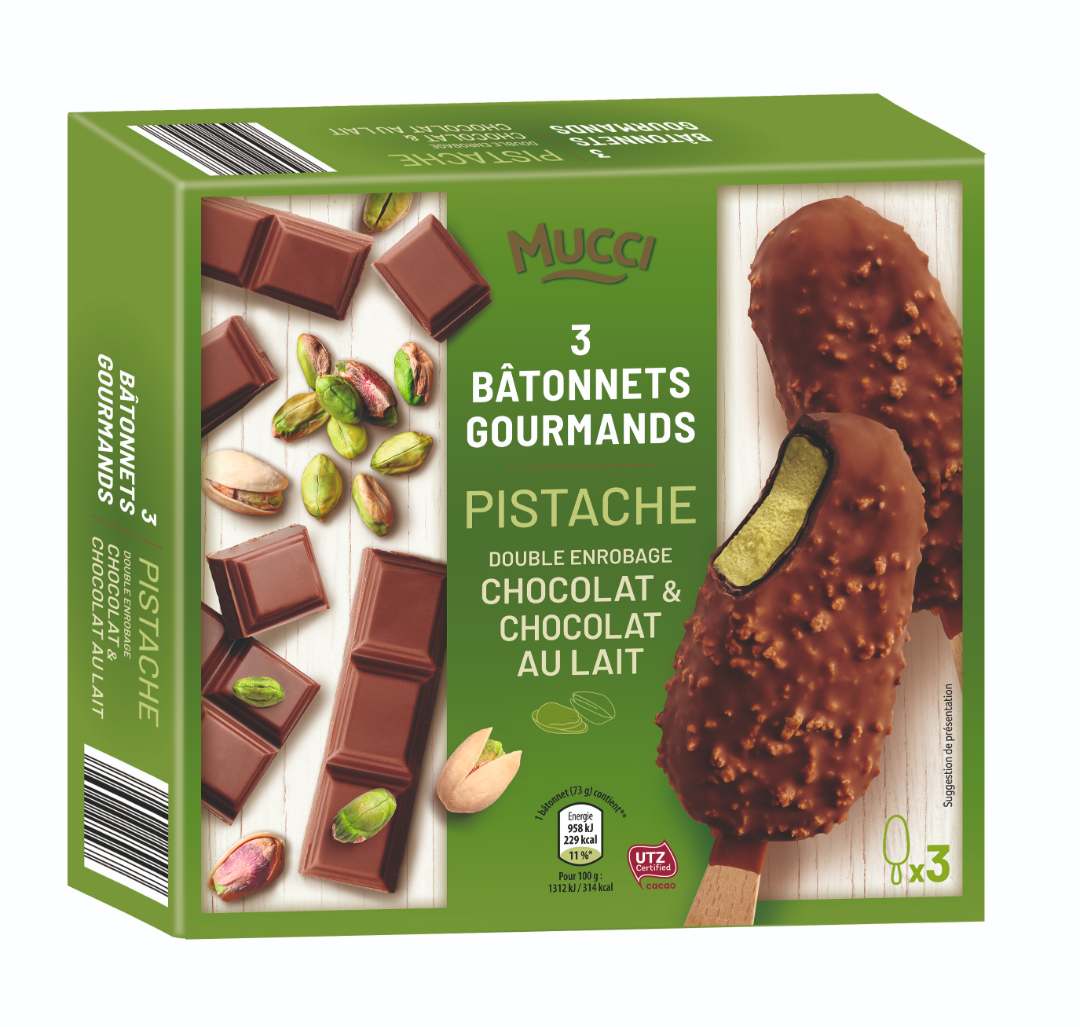 3 bâtonnets gourmands 219g - recettes coco, caramel, pistache Mucci : photo 3 sur 4 du produit rappelé le 07/12/2021