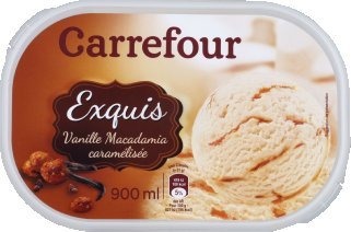 4 bacs de glace 900ml Carrefour : photo du produit rappelé le 02/12/2021