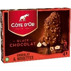 4 batonnets vanille/chocolat et noisette 4 batonnets chocolat Cote d'Or : photo 2 sur 3 du produit rappelé le 10/08/2021