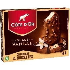 4 batonnets vanille/chocolat et noisette 4 batonnets chocolat Cote d'Or : photo 3 sur 3 du produit rappelé le 10/08/2021