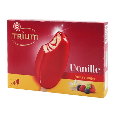 4 batonnets vanille fruits rouge - 4x100ml Trium : photo du produit rappelé le 06/07/2021