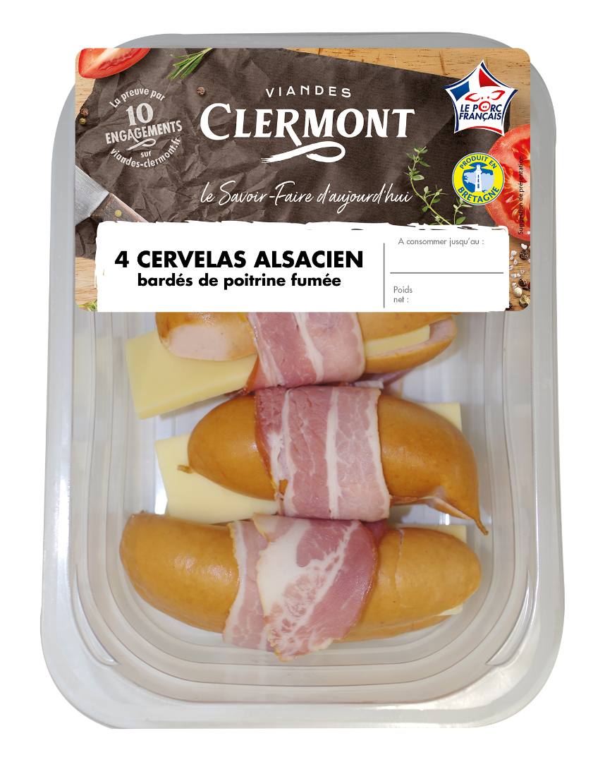 4 cervelas alsacien Clermont : photo du produit rappelé le 01/10/2025