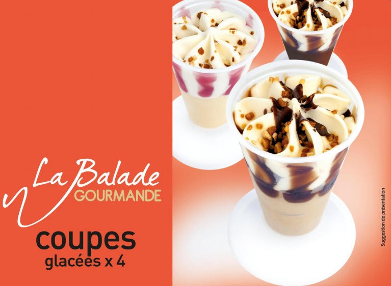 4 coupes glacées La Balade Gourmande : photo du produit rappelé le 28/02/2022
