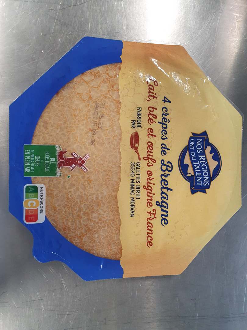 4 crepes de Bretagne 180g Nos Regions Ont du Talent : photo du produit rappelé le 15/05/2023