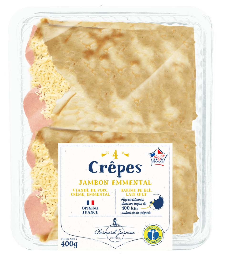 4 crêpes jambon emmental Bernard Jarnoux Crêpier : photo du produit rappelé le 04/03/2024