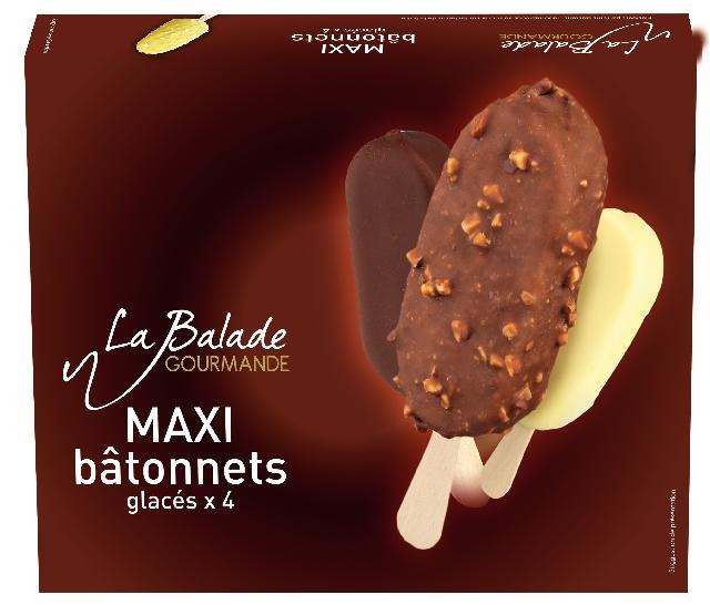4 maxi-bâtonnets La Balade Gourmande : photo du produit rappelé le 28/02/2022