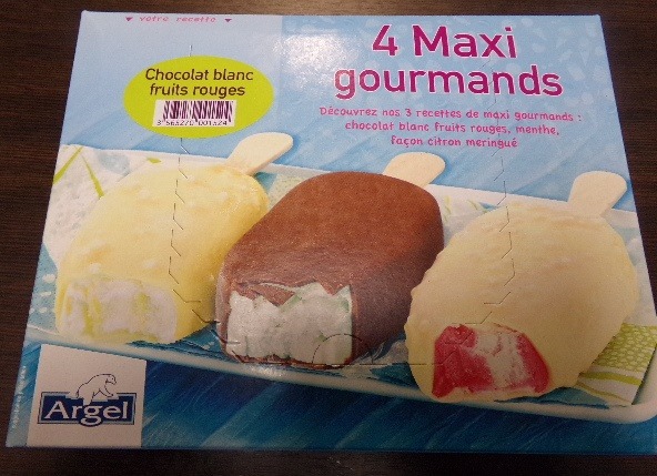4 maxi gourmands chocolat blanc fruits rouges Argel : photo du produit rappelé le 06/08/2021
