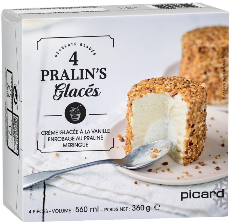 4 pralin's glacés Picard : photo du produit rappelé le 30/07/2021