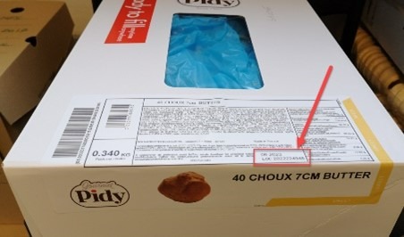 40 choux 7cm au beurre Pidy : photo du produit rappelé le 19/09/2022