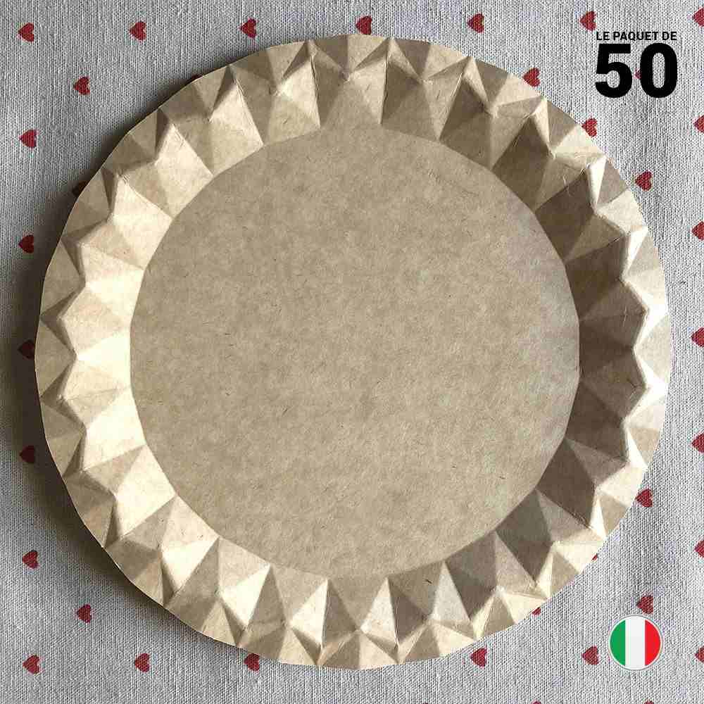 50 assiettes carton kraft design 23 cm - référence cod.pbk23-50 Ctouvert : photo du produit rappelé le 11/01/2024