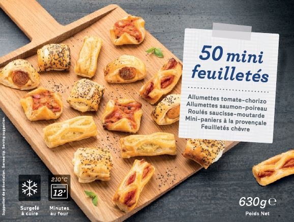 50 mini feuilletés - surgelé : photo du produit rappelé le 04/06/2021