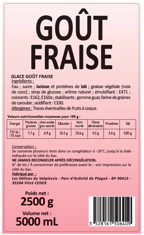 5l gout fraise : photo du produit rappelé le 29/07/2021