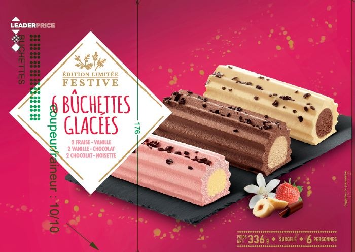 6 bûchettes glacées 336g leader price : photo du produit rappelé le 30/07/2021