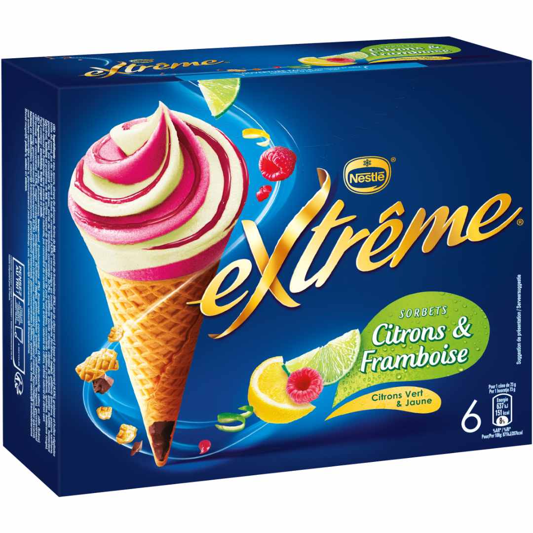 6 cone citron/framboise 678ml extreme : photo du produit rappelé le 02/07/2021