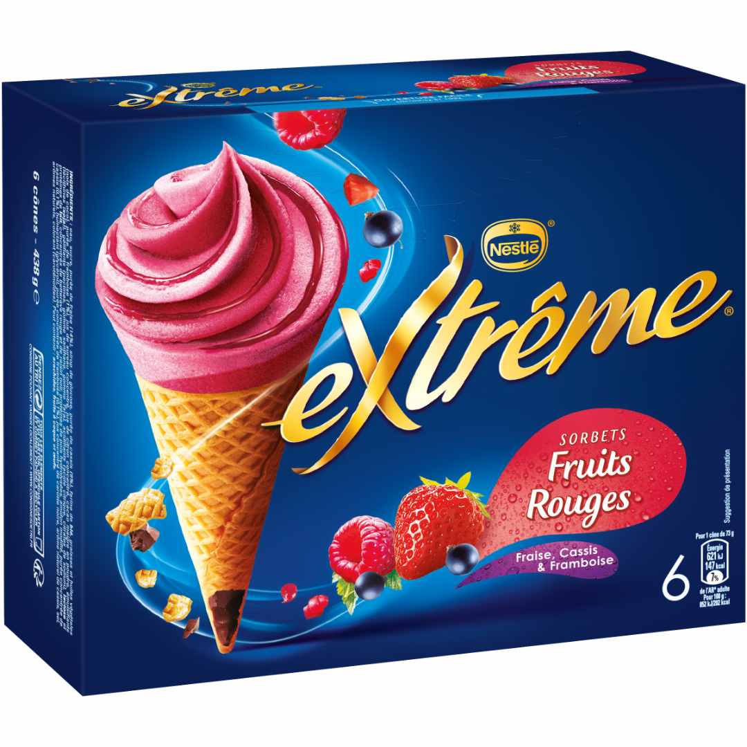 6 cone fraise /cassis /f rouges 684ml extreme : photo du produit rappelé le 02/07/2021