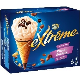 6 cone rhum raisins extreme : photo du produit rappelé le 09/08/2021