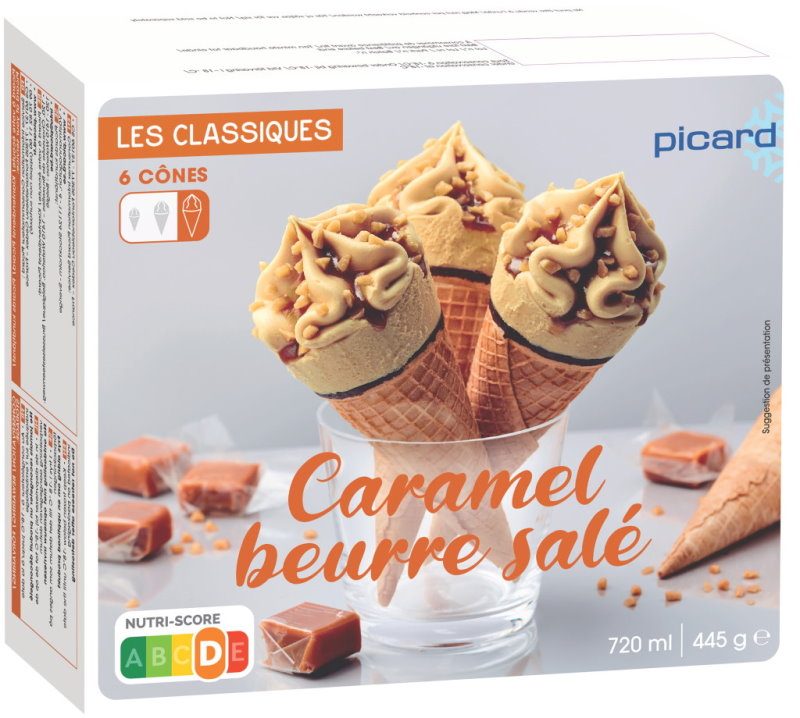 6 cones caramel beurre sale Picard : photo du produit rappelé le 02/08/2021