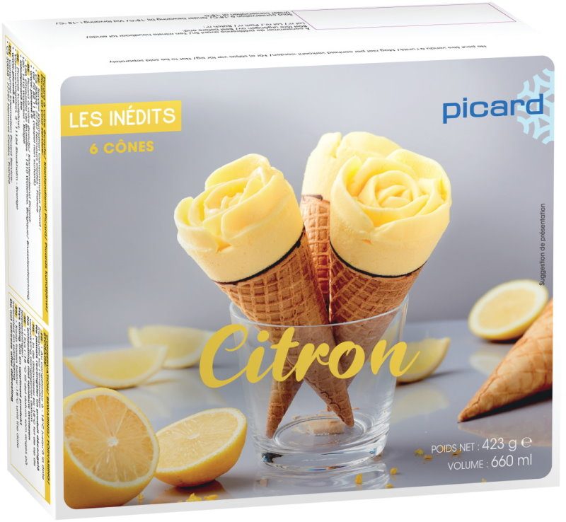 6 cones citron Picard : photo du produit rappelé le 07/12/2021