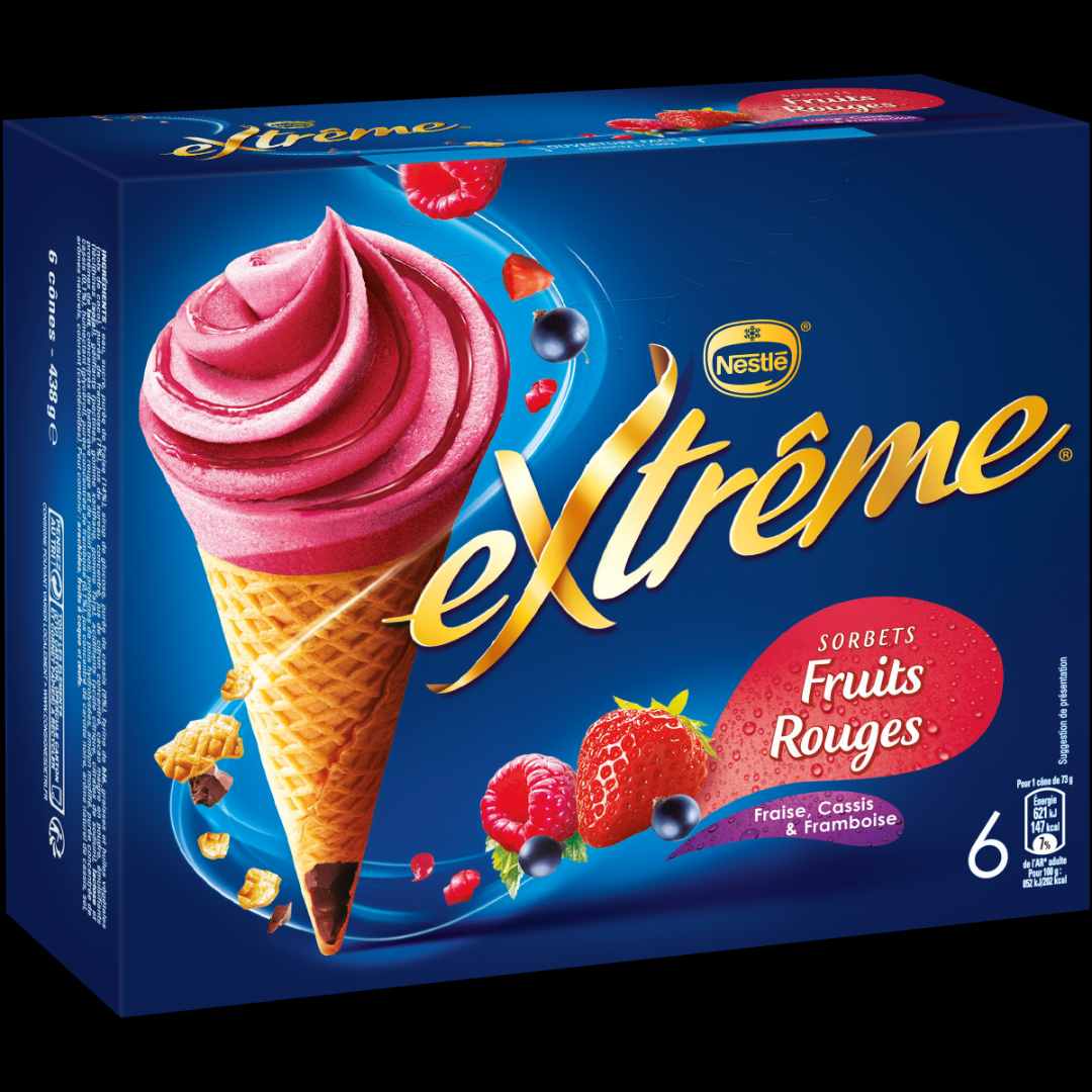 6 cones fruits rouges extrême 6 cones mojito extrême 6 cones citron : photo du produit rappelé le 08/12/2021