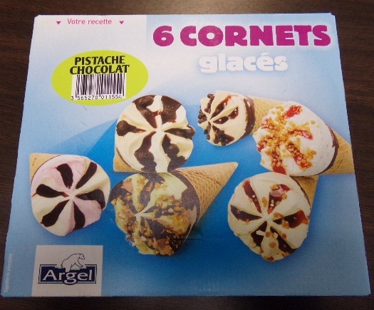 6 cornets glaces chocolat pistache Argel : photo du produit rappelé le 06/08/2021