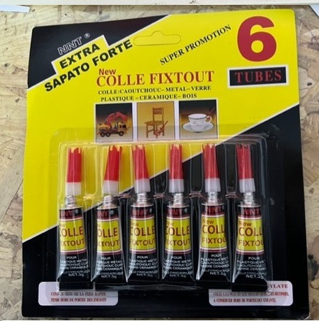 6 tubes de 3g de colle glue extra forte fixtout – nnt : photo du produit rappelé le 06/03/2023