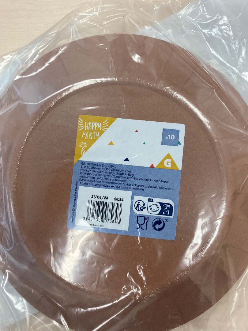 607564 assiette x10 carton Marque G : photo du produit rappelé le 28/08/2023