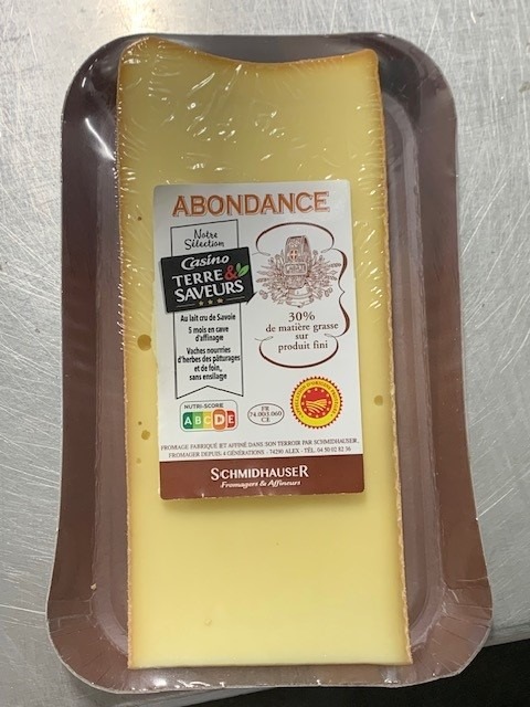 Abondance terre & saveur Schmidhauser : photo du produit rappelé le 09/08/2024