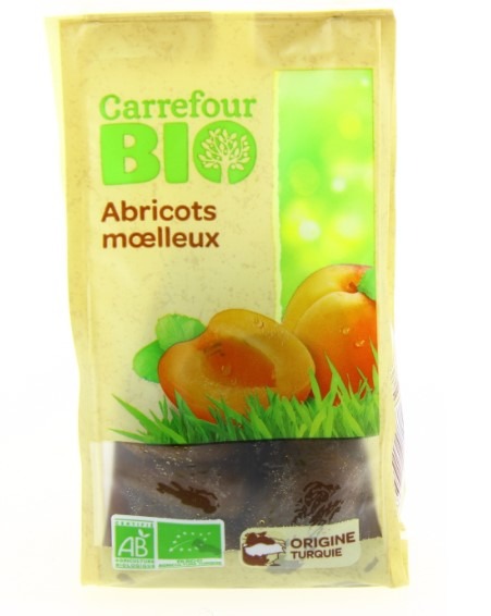 Abricots moelleux Carrefour bio 250 g dénoyautés : photo du produit rappelé le 01/07/2026