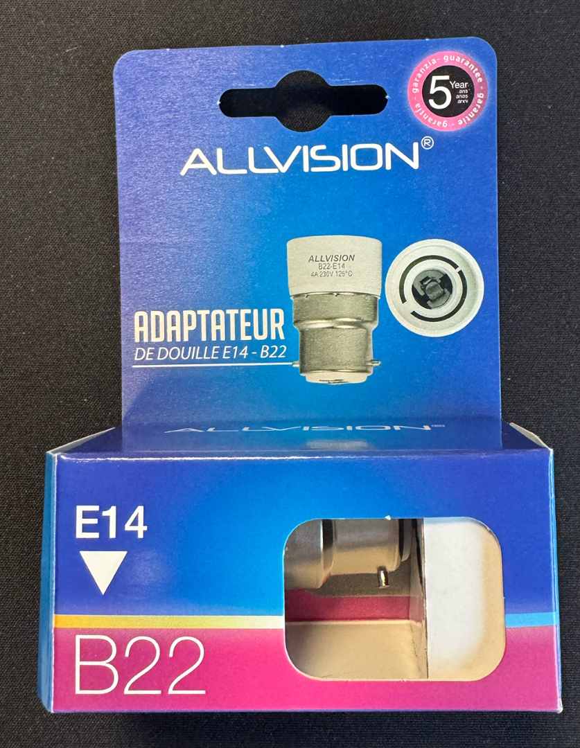 Adaptateur de douille blanc b22-e14 Allvision : photo 3 sur 5 du produit rappelé le 06/02/2026