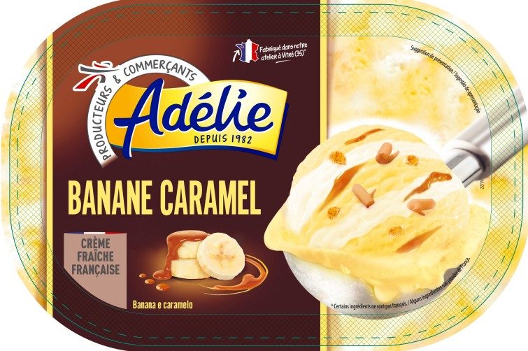 Adelie 0.9l banane caramel : photo du produit rappelé le 11/06/2021